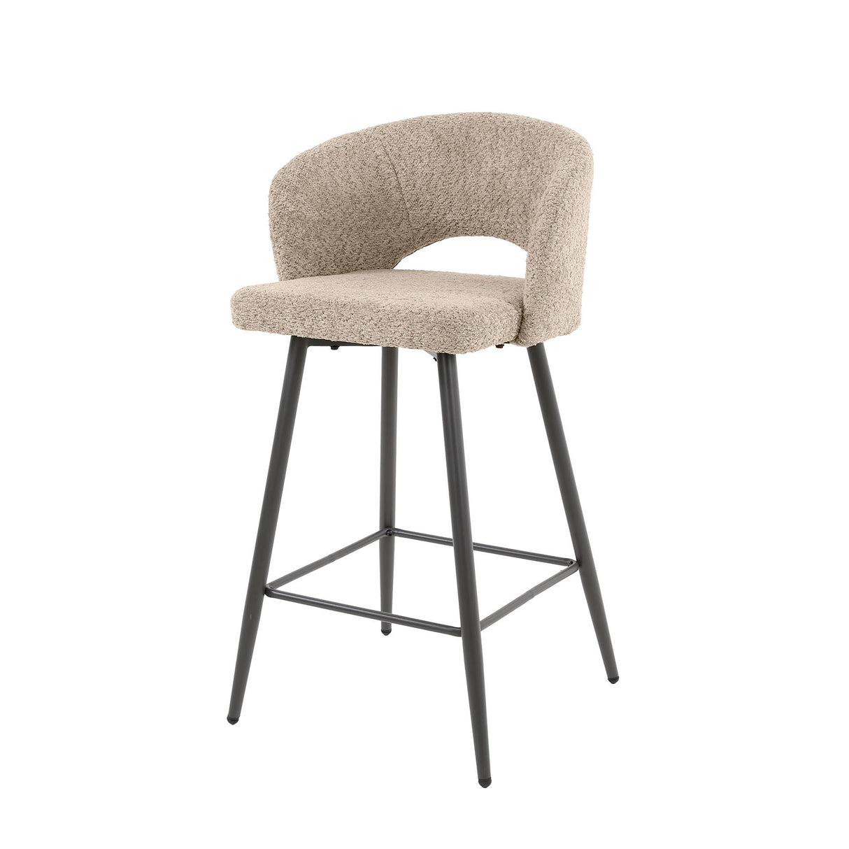 Set von 2 Barhockern Alba Bouclé Sand 