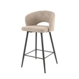 Set von 2 Barhockern Alba Bouclé Sand 