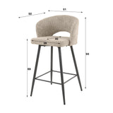 Set von 2 Barhockern Alba Bouclé Sand 