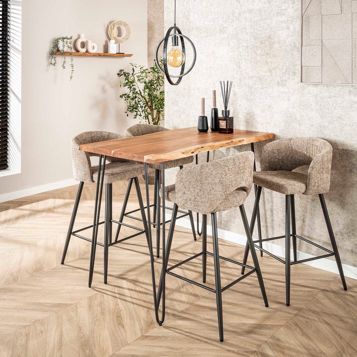 Set von 2 Barhockern Alba Tissee Cargo Sand 