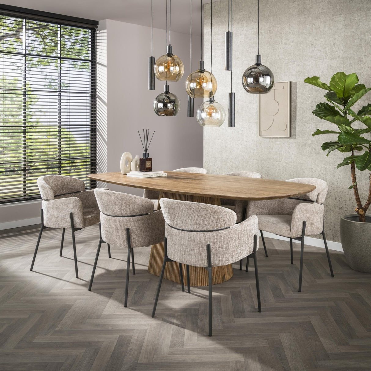 Eetkamerstoel Zand Lola Hoven Chenille Stof