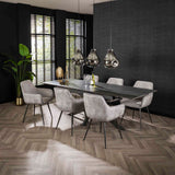 Set von 2 Esszimmerstühlen Rivo Rib Rock Silber 