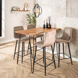 Set von 2 Barhockern Lento Rib Rock Sand 