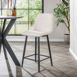 Set von 2 Barhockern Lento Rib Rock Elfenbein 
