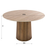 Runder Esstisch Jimi Ø120 cm beige Travertinkeramik