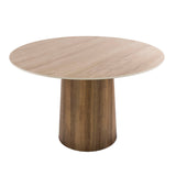 Runder Esstisch Jimi Ø120 cm beige Travertinkeramik