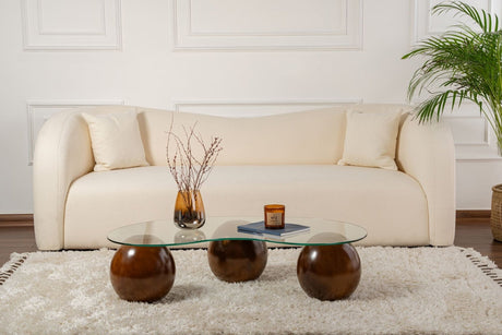 Couchtisch Sphere Walnuss Transparent 120x70 cm Walnuss Transparent Sicherheitsglas 