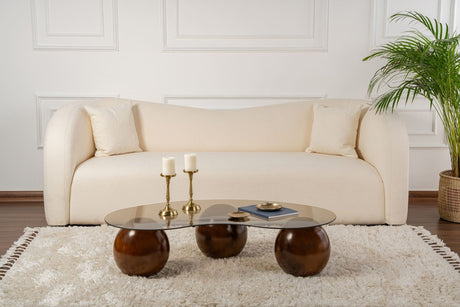 Wohnzimmertisch Sphere Walnuss und Bronze 120x70 cm Walnuss Bronze Sicherheitsglas 