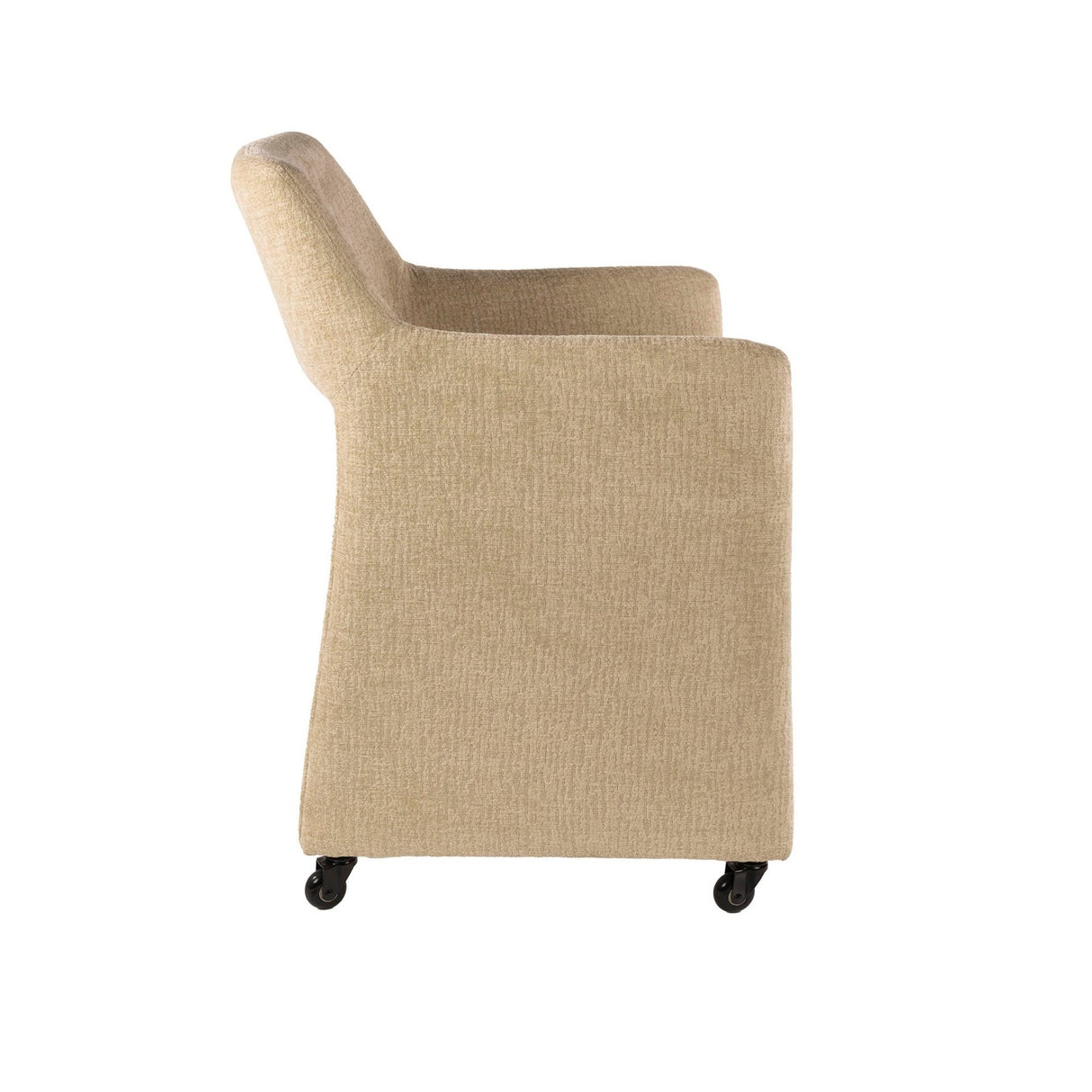 Satz von 2 Esszimmerstühlen Jaroq Sand auf Rollen 