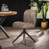 Draaibare Eetkamerstoel Taupe Bouclé Lirio Draaibaar