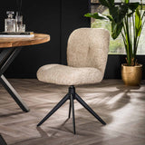 Set von 2 Esszimmerstühlen Lirio Bouclé Sand drehbar 