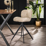 Barkruk Lirio Bouclé Zand Comfort Draaibaar
