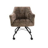 Satz von 2 Esszimmerstühlen Richmond Taupe Stoff mit Rollen 