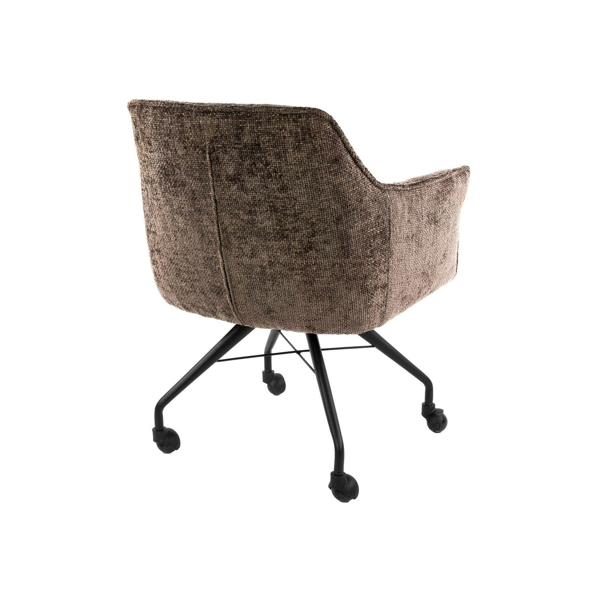 Satz von 2 Esszimmerstühlen Richmond Taupe Stoff mit Rollen 