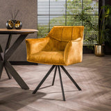 Eetkamerstoel Lino Velvet Goud Draaibaar