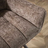 Set von 2 Esszimmerstühlen Lino Chenille Stoff Rich Taupe Drehbar 
