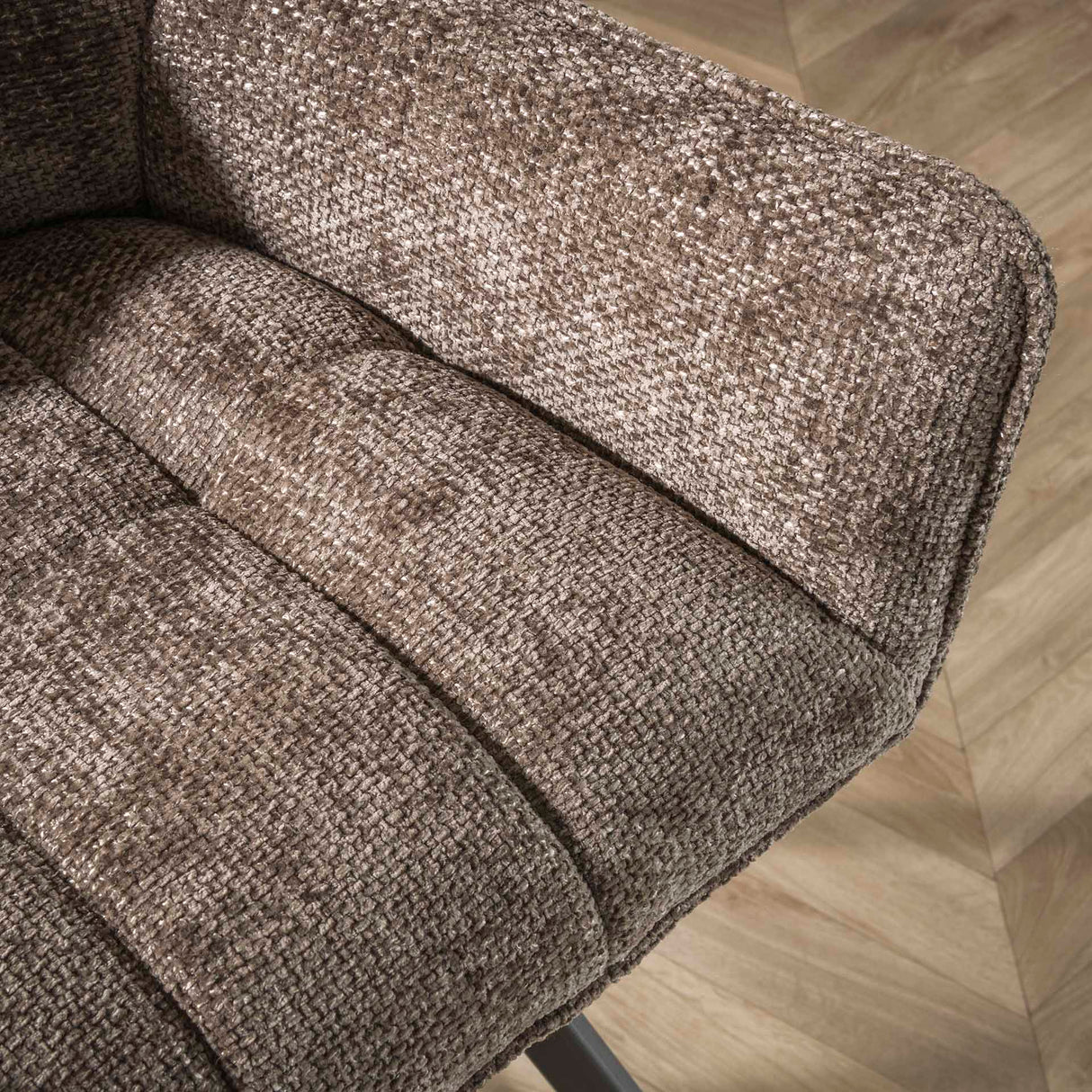 Eetkamerstoel Lino Chenille Stof Rich Taupe Draaibaar