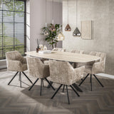 Draaibare Eetkamerstoel Lino Bouclé Zand