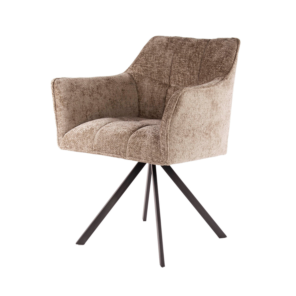 Esszimmerstuhl Lino Chenille Stoff Reicher Champagner Drehbar 