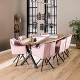Set von 2 Esszimmerstühlen Lino Samt Rosa Drehbar 