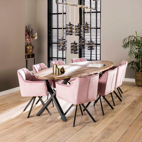 Esszimmerstuhl Lino Velvet Rosa Drehbar 