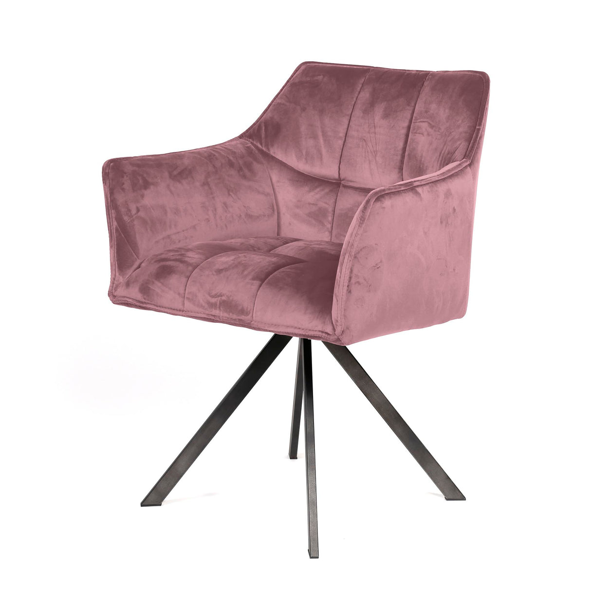 Eetkamerstoel Lino Velvet Roze Draaibaar