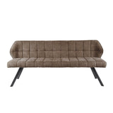 Esszimmerbank Lino Bouclé Stoff Taupe 180 cm Kariert 
