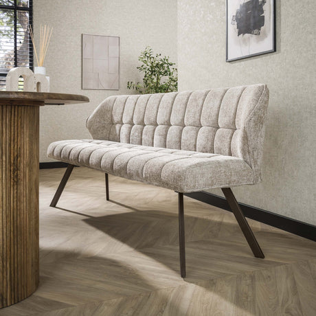 Esszimmerbank Gitter Chenille Sandbraun
