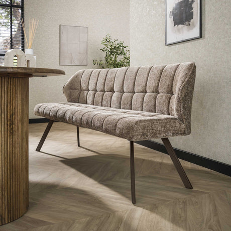 Esszimmerbank Gitter Chenille Braun