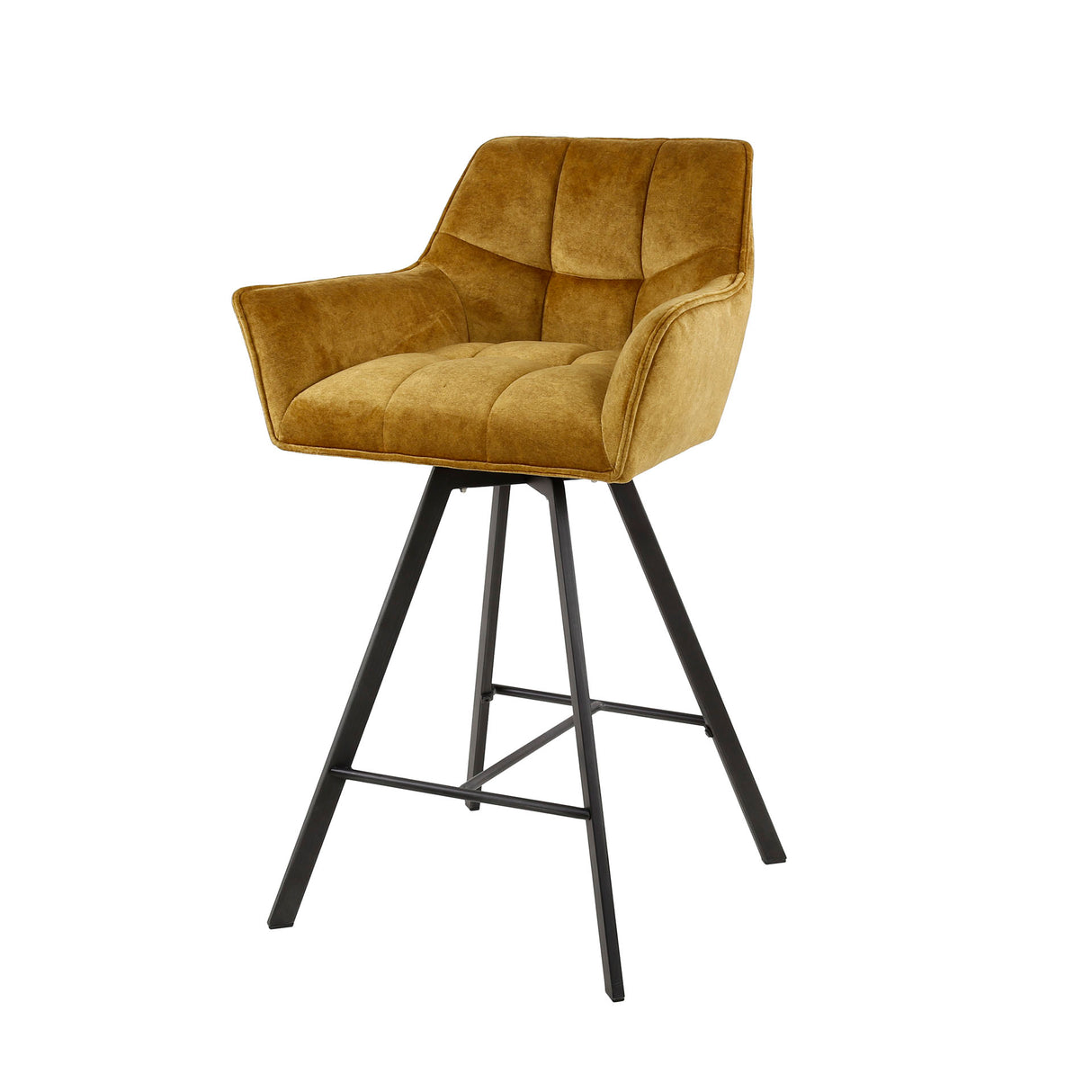 Hocker Lino Velvet Gold Drehbar 