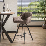 Barkruk Lino Chenille Stof Rich Taupe Draaibaar