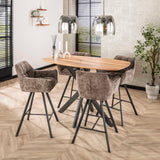 Barkruk Lino Chenille Stof Rich Taupe Draaibaar