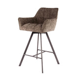 Barkruk Lino Chenille Stof Rich Taupe Draaibaar
