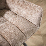 Barkruk Lino Chenille Stof Rich Champagne Draaibaar