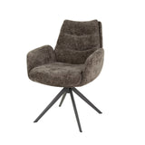 Eetkamerstoel Elite Taupe Chenille Stof Rich Draaibaar
