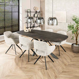 Set von 2 Esszimmerstühlen Springo Drehbar Eagle Creme 