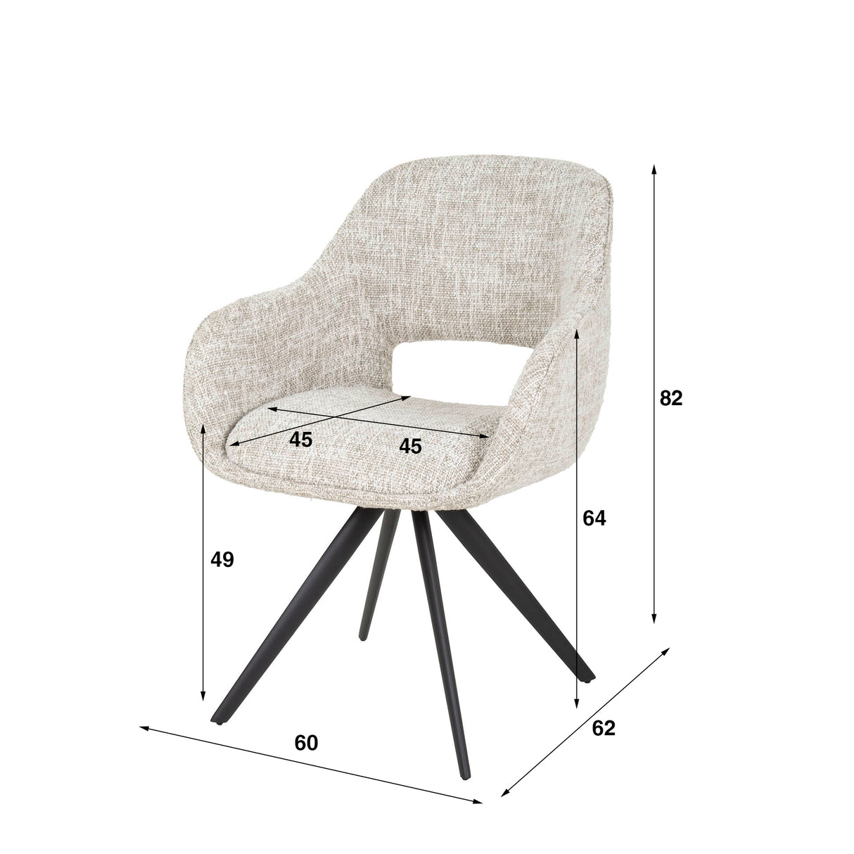 Esszimmerstuhl Springo Drehstuhl Eagle Creme 