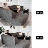 Industrielle Ecksofa Brisbane Eco-Leder Cognac - links 