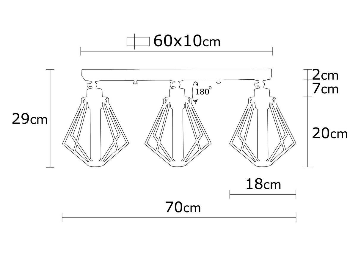 Hanglamp 3-lichts Zwart Goud Metaal Palisade