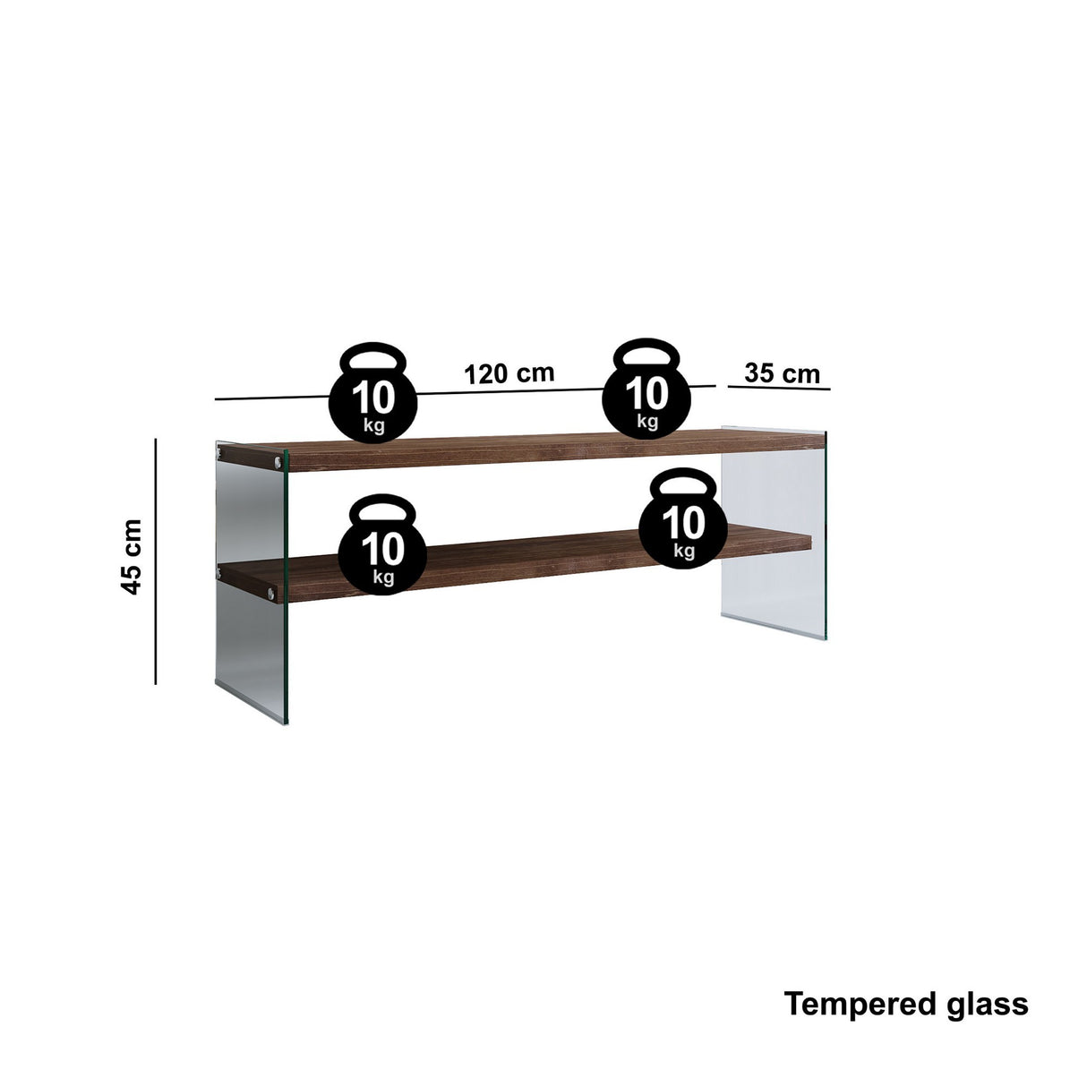 TV -Möbel Koralle Donker Walnuss Pinehout 120x45x35 cm