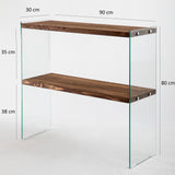 Schminktisch Venedik Walnut Dennenhout 90x80x30 cm