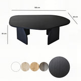 Rock Couchtisch oval schwarz 100 x 60 cm Melaminbeschichteter Holzverbund
