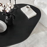 Rock Couchtisch oval schwarz 100 x 60 cm Melaminbeschichteter Holzverbund
