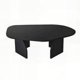 Rock Couchtisch oval schwarz 100 x 60 cm Melaminbeschichteter Holzverbund