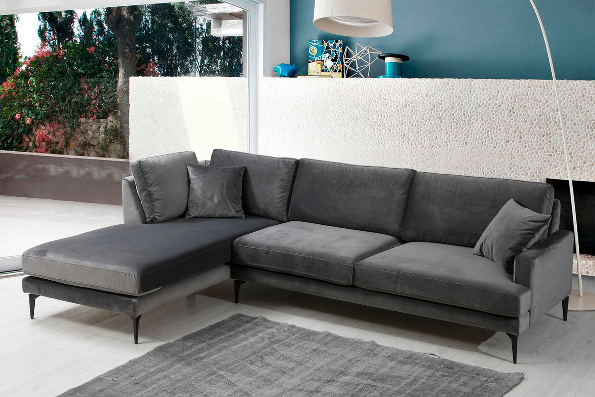 Ecksofa links Papira Anthrazit