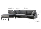 Ecksofa links Papira Anthrazit