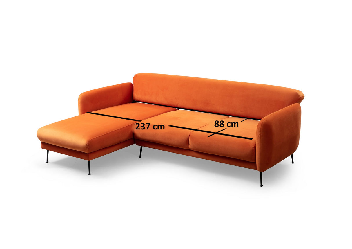 Ecksofa mit Schlaffunktion Links Sevilla Orange