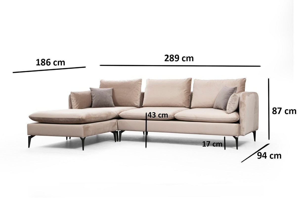 Ecksofa links Felix Beige