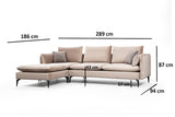 Ecksofa links Felix Beige