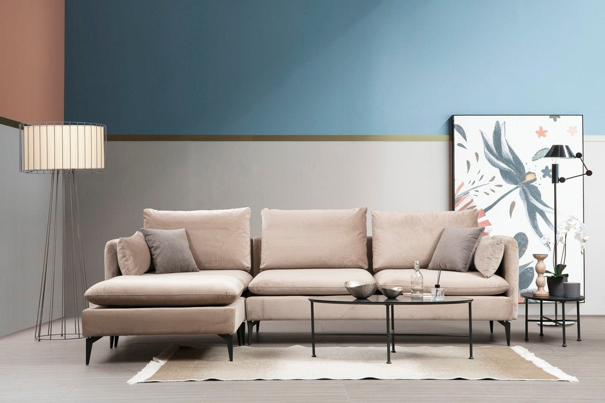 Ecksofa links Felix Beige